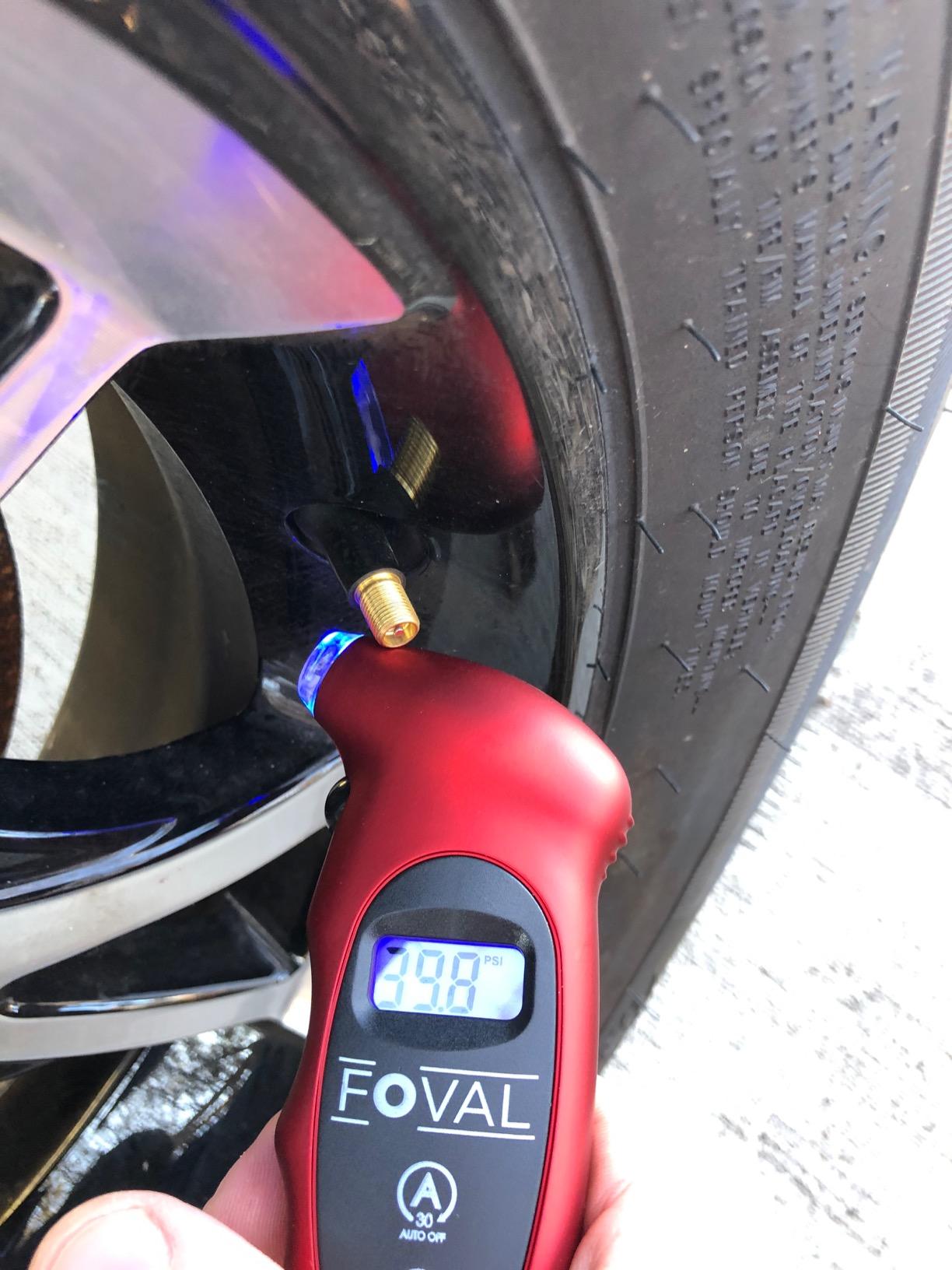 FOVAL Digital Tire Pressure Gauge 150 PSI for Car Truck Bicycle Instant Read with Backlit LCD and Non-Slip Grip (4) customer photo 1