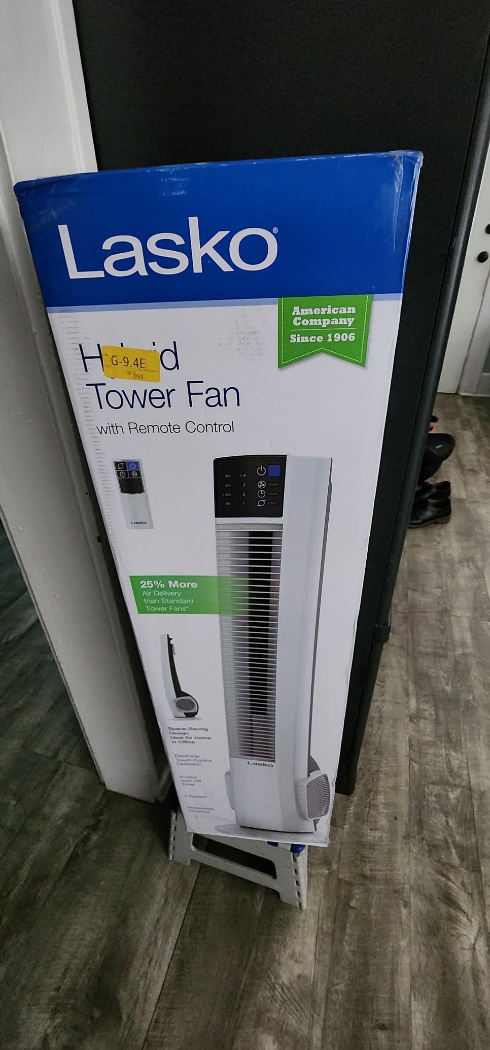 Lasko Oscillating Tower Fan with Remote Control - Tower Fan for Bedroom & Office, 4 Quiet Speeds, 38