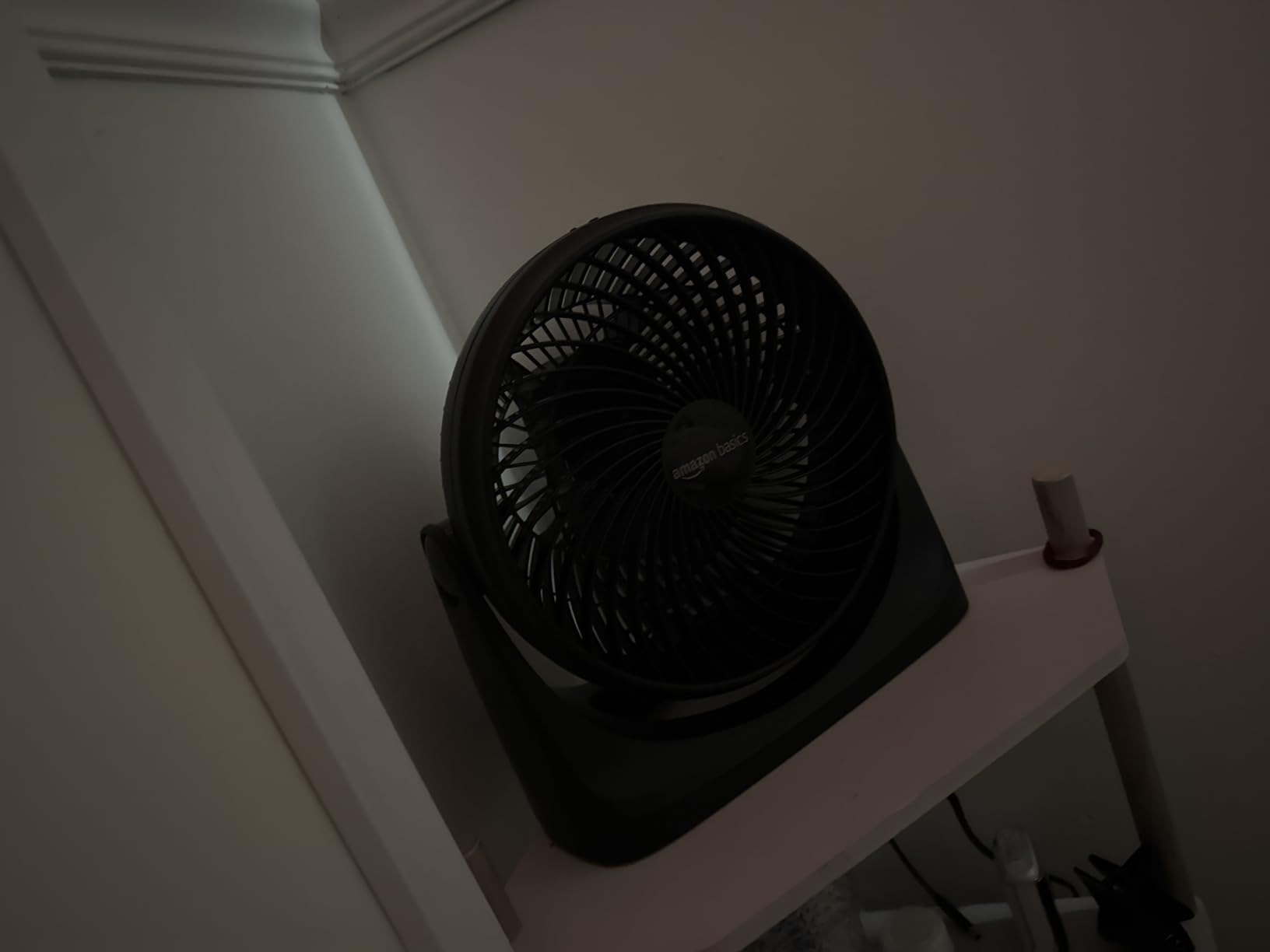 Amazon Basics Air Circulator Desk Fan for Bedroom, Home and Office, 90-Degree Tilt Head, 3 Speed Settings, Cooling, 35 Watts, Black, 11.1