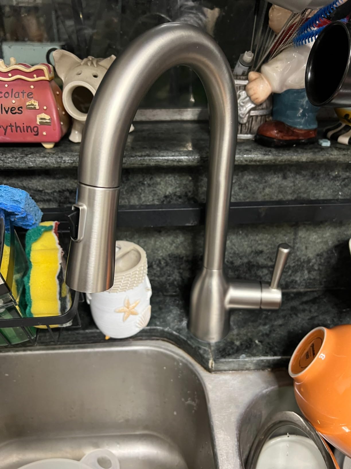 Moen Adler Spot Resist Stainless One-Handle High Arc Pulldown Kitchen Faucet with Power Clean, 87233SRS customer photo 2