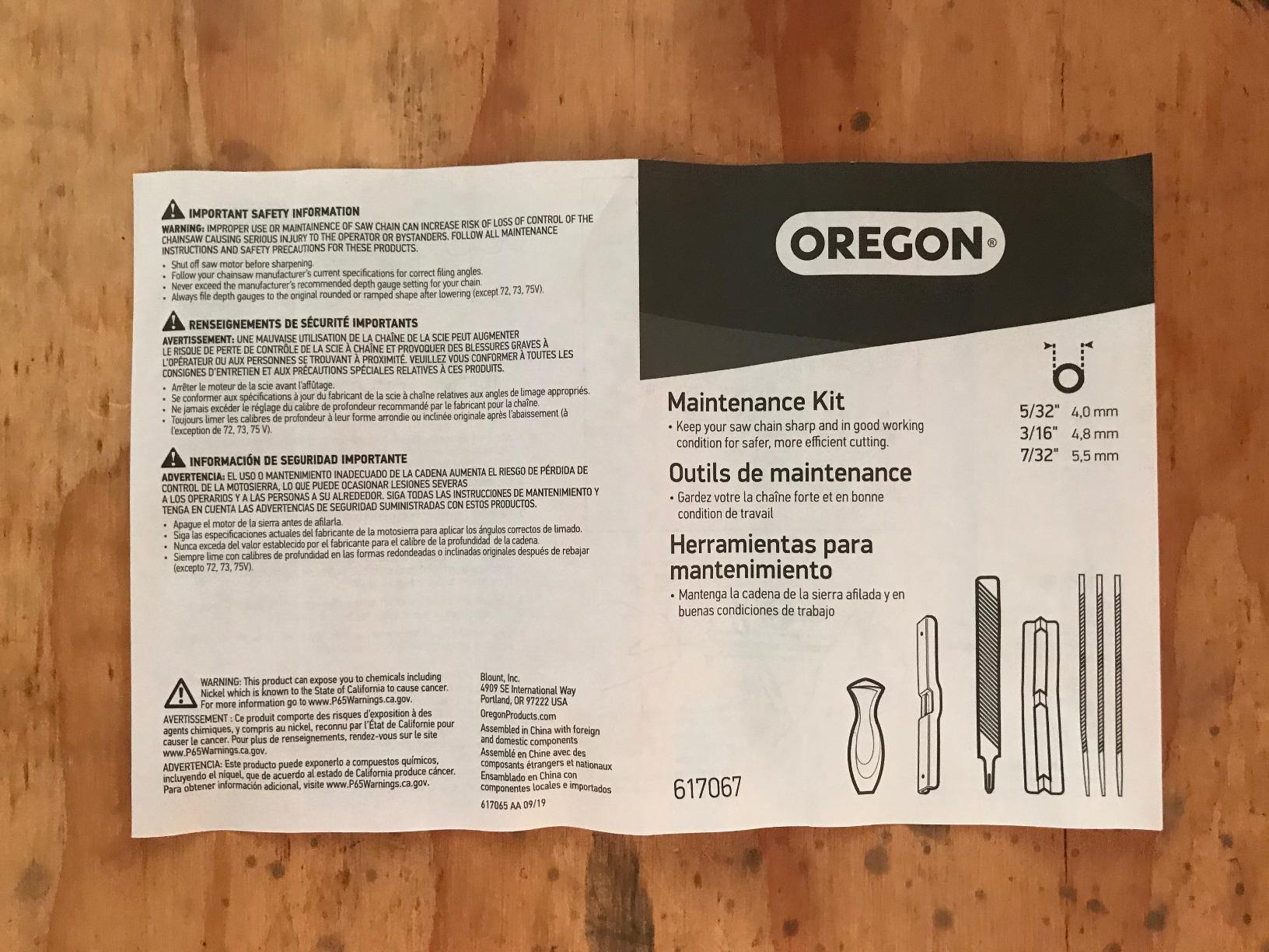 Oregon Universal Chainsaw Field 7 PIece Sharpening Kit customer photo 2