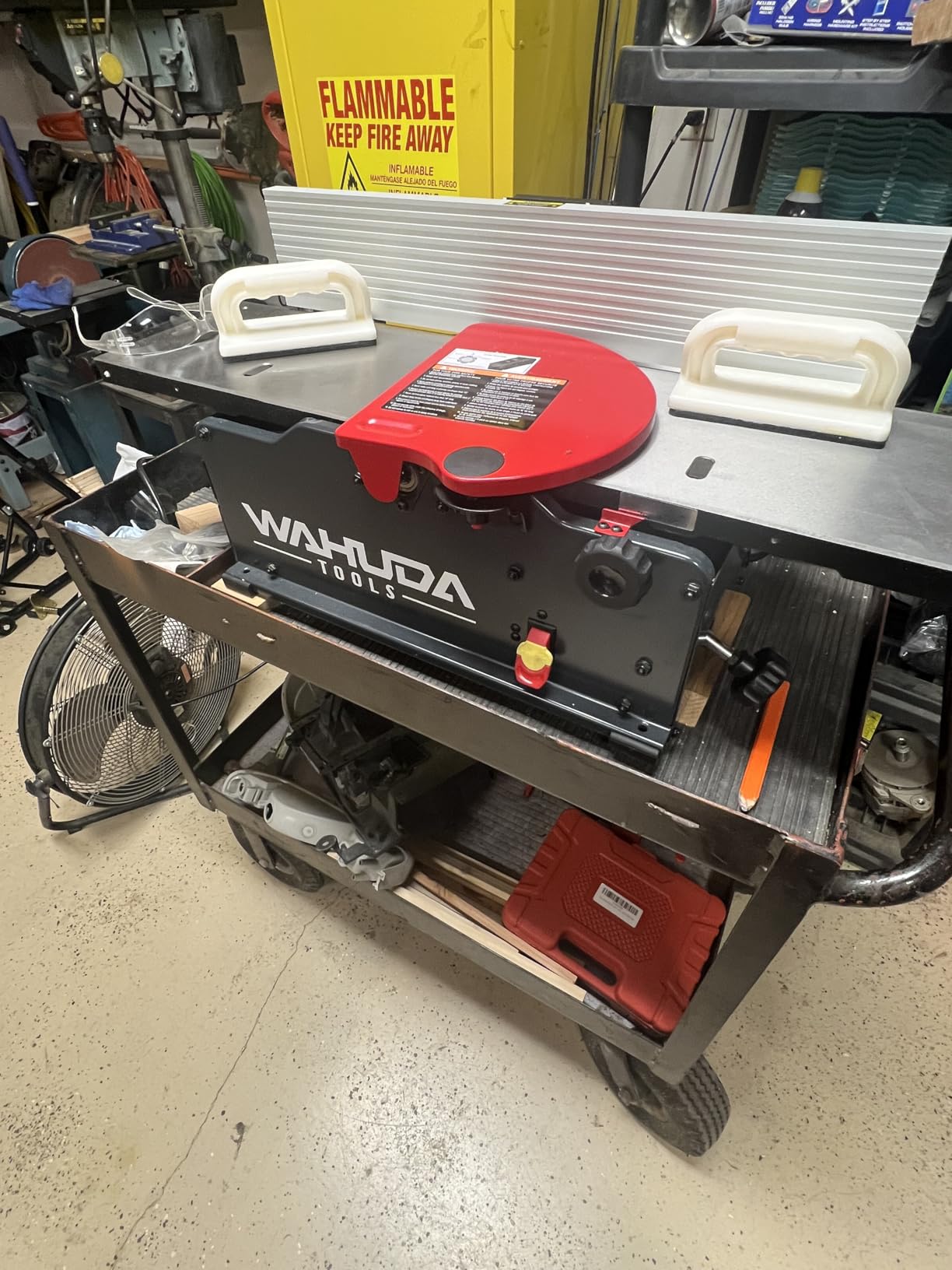 Wahuda Tools Jointer - 8-inch Benchtop Wood Jointer, Spiral Cutterhead Portable Jointer, Cast Iron Tables w/Pull Out Extensions, 4-Sided Carbide Tips & 10amp Motor, Woodworking Tools (50180CC-WHD) customer photo 2