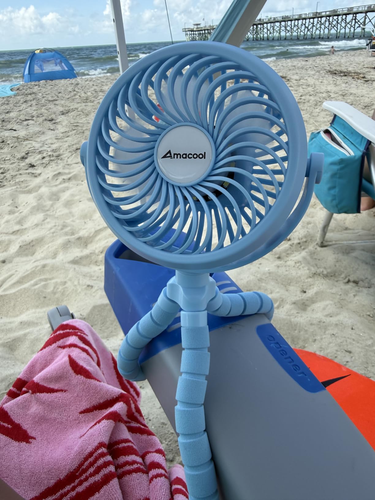 AMACOOL Battery Operated Stroller Fan, Portable Clip On Fan Rechargeable customer photo 2