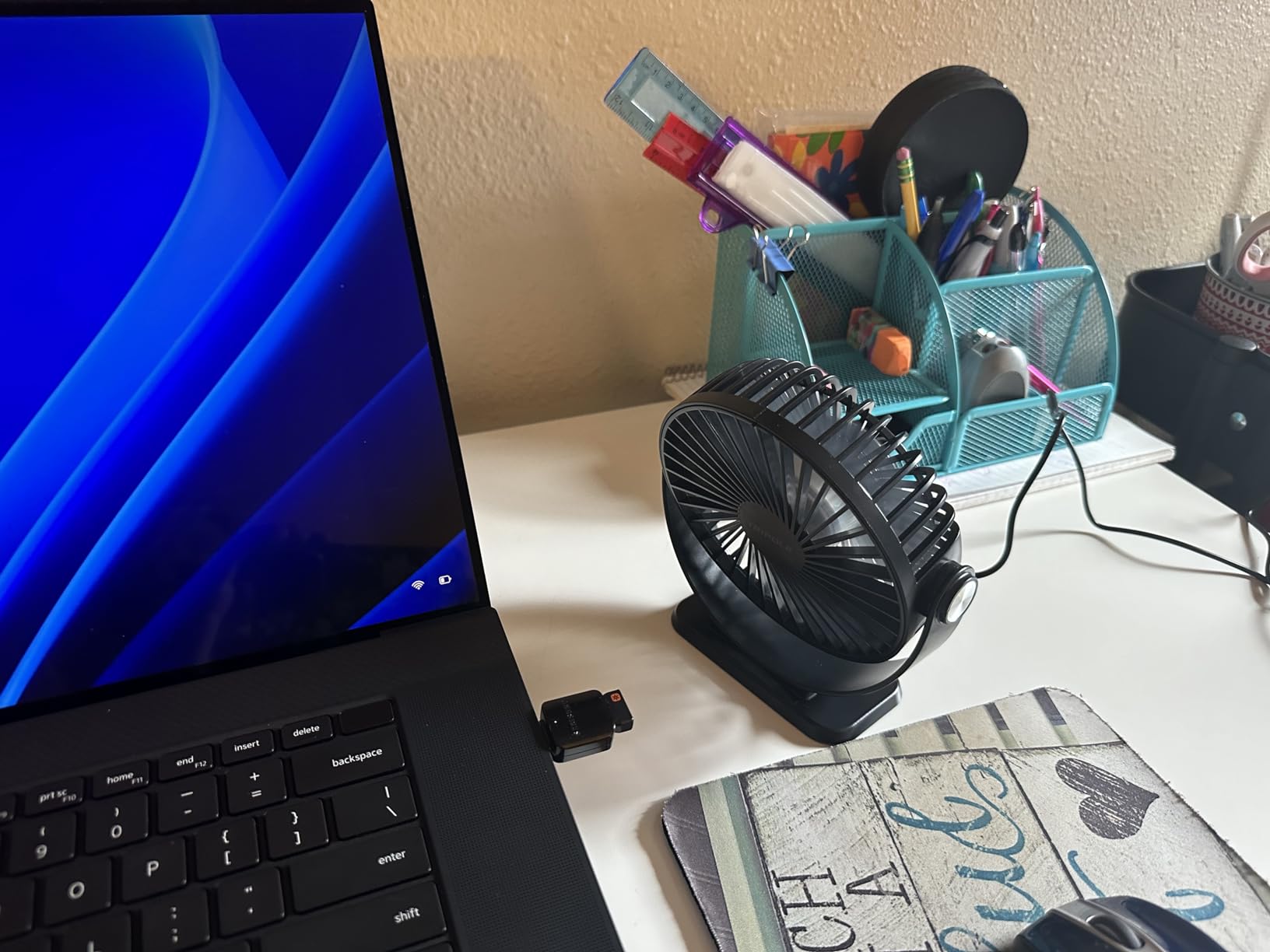 TriPole Small Desk Fan USB Powered Mini Portable Fan 360°Rotation, 5.1 Inch customer photo 2