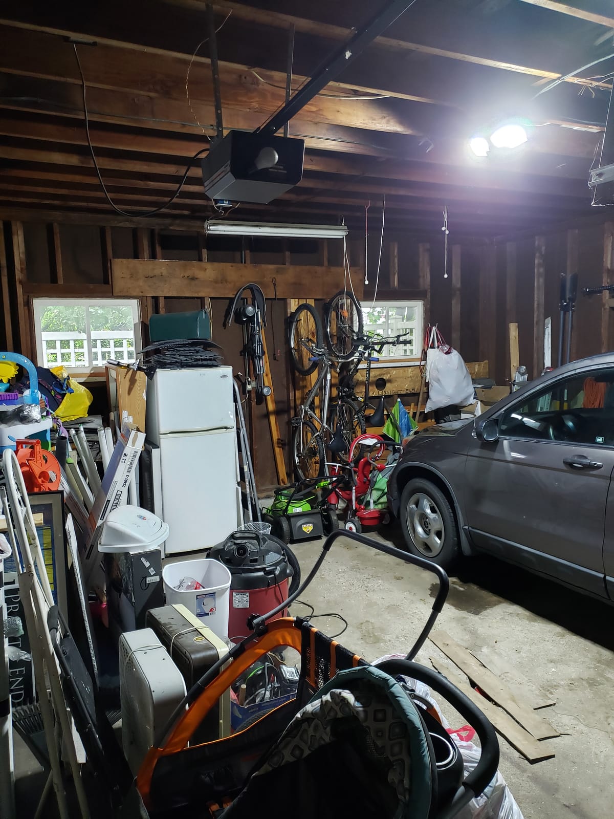 K KERNOWO LED Garage Lights, 140W 18500 Lumens Garage Lighting, 6000K Daylight with Deformable Three Panel Ceiling Light Fixture E26/E27 Triple Glow LED Shop Light for Basement Workshop Warehouse customer photo 1