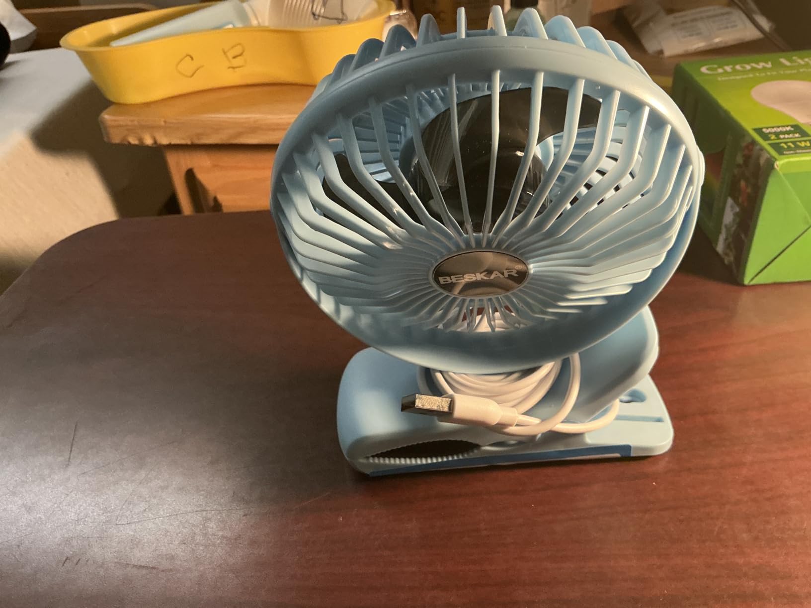 BESKAR USB Clip on Fan, Portable Small Desk Fan with Cord Powered customer photo 1