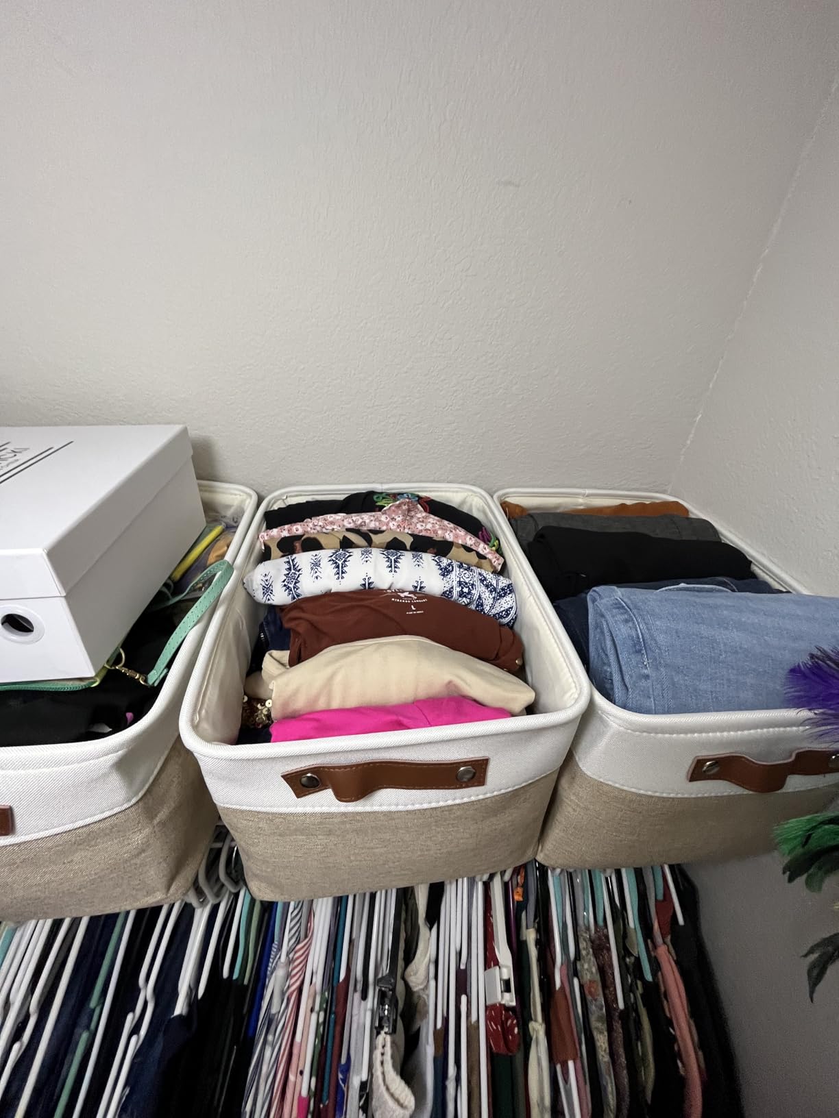 DECOMOMO Storage Bins, Large Fabric Storage Baskets for Shelves 3 Pack customer photo 1