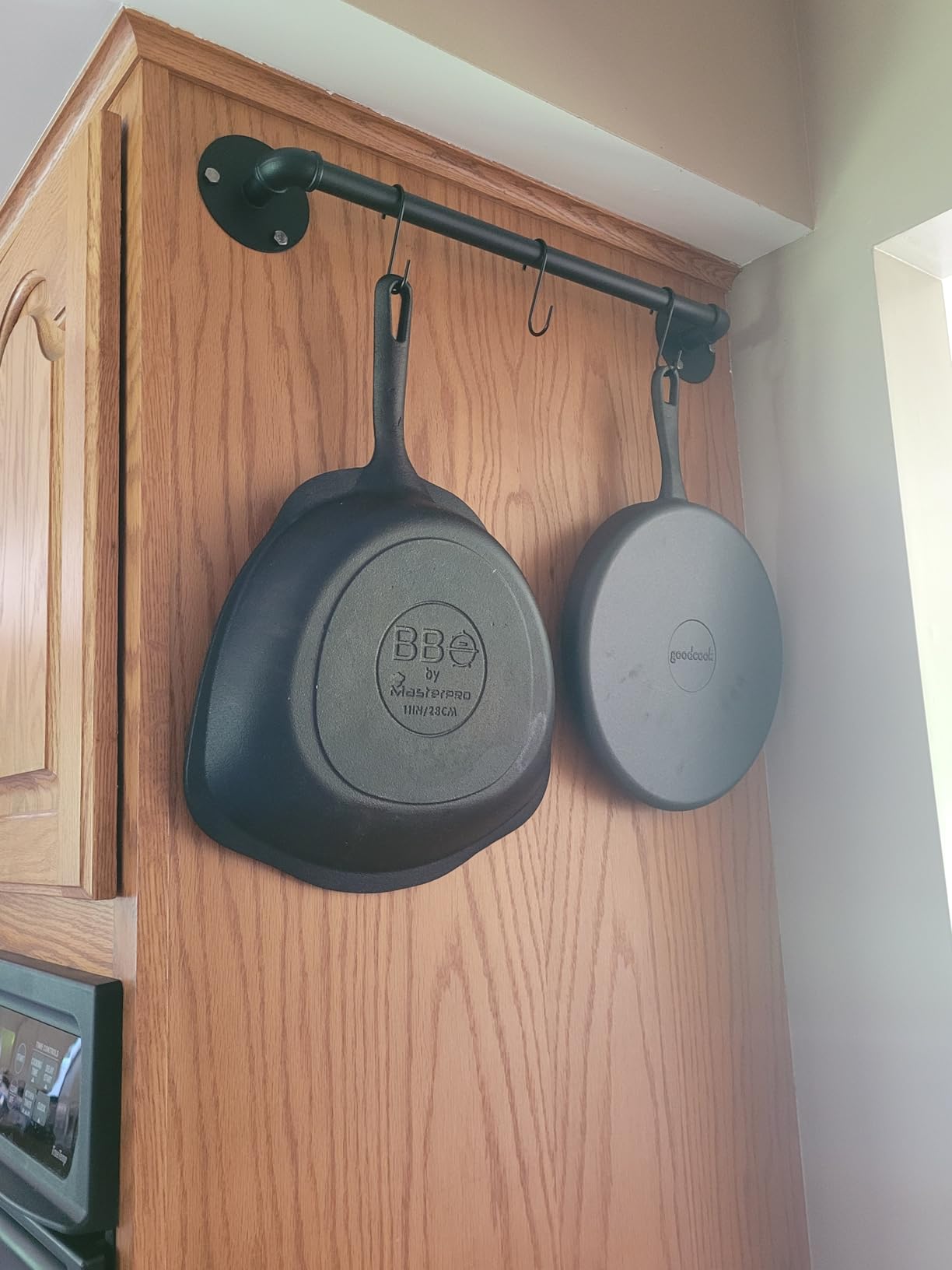 OROPY 21'' Pot Rack Wall Mounted, Iron Pipe Hanging Rack, 10 S Hooks, 2Pack customer photo 1