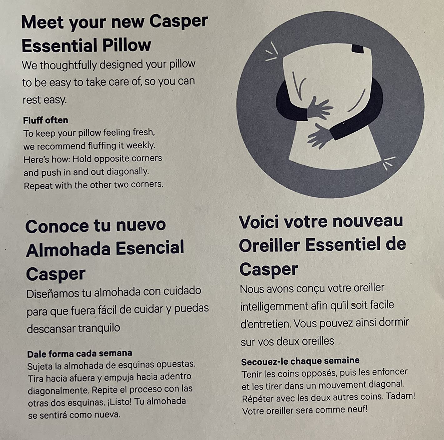 Casper Sleep Essential Pillow – Standard Down-Alternative Bed Pillow customer photo 2