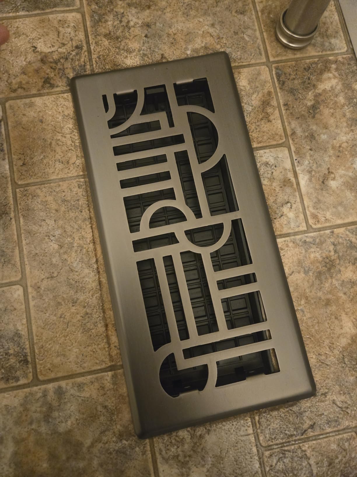 Decor Grates 4x10 Art Deco Floor Register Vent Cover in Gun Metal customer photo 1