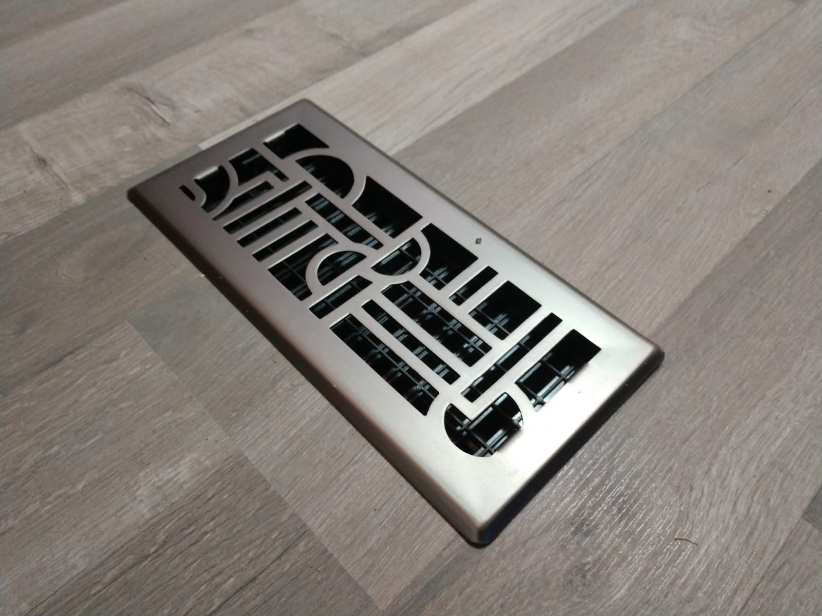 Decor Grates 4x10 Art Deco Floor Register Vent Cover in Gun Metal customer photo 2