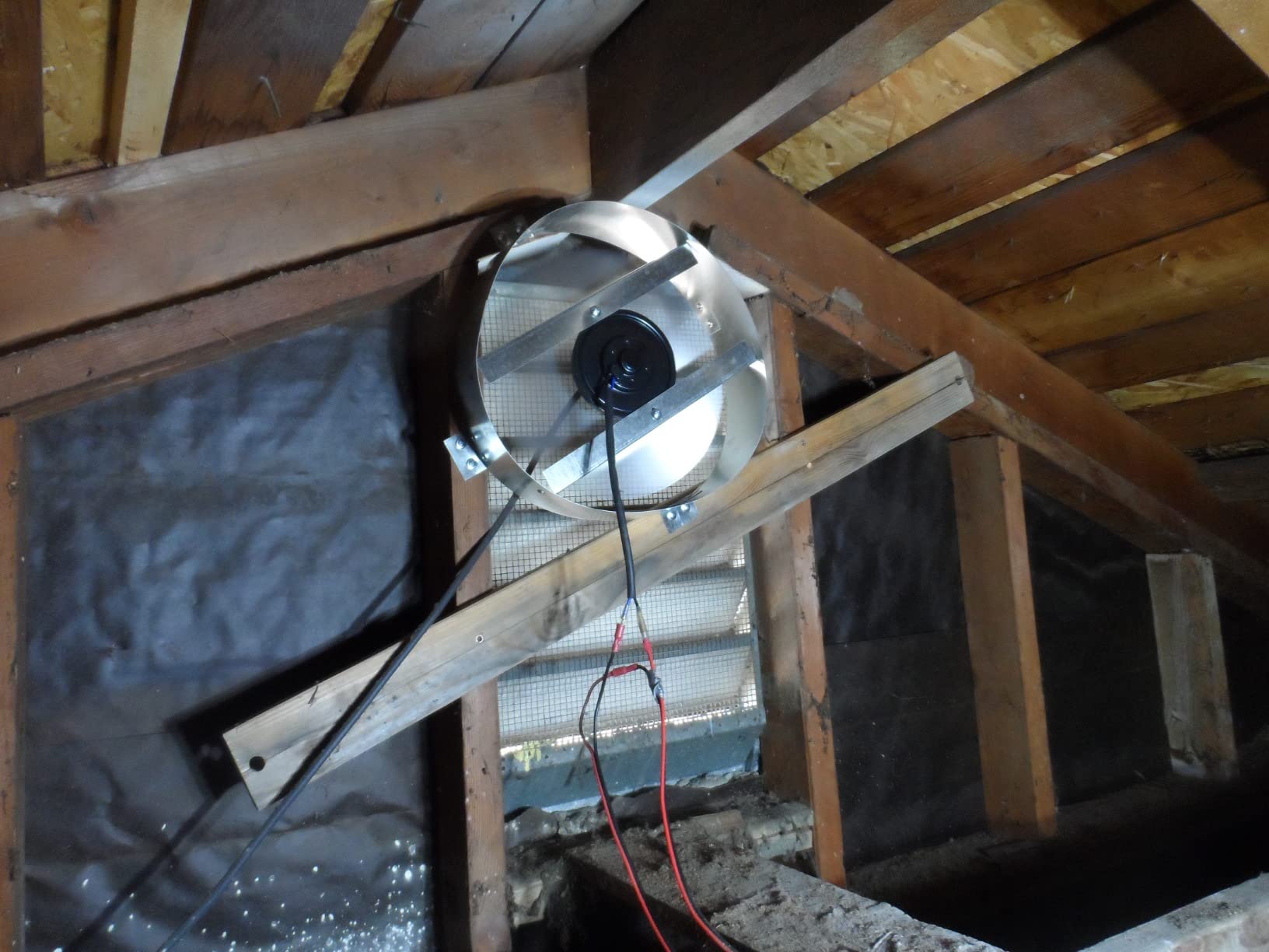 Amtrak Solar 50W Solar Attic Fan with On/Off Switch – Quiet Waterproof Solar Exhaust Fan for Gable & Roof Vent | Attic, Garage & Shed Ventilation – Made in USA customer photo 1