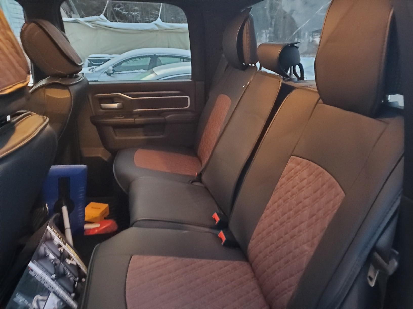YIERTAI Car Seat Covers for Dodge Ram Fit 2009-2026 1500 2010-2026 2500 3500 Classic Bighorn Longhorn Laramie Tradesman Truck Brown Full Set customer photo 1