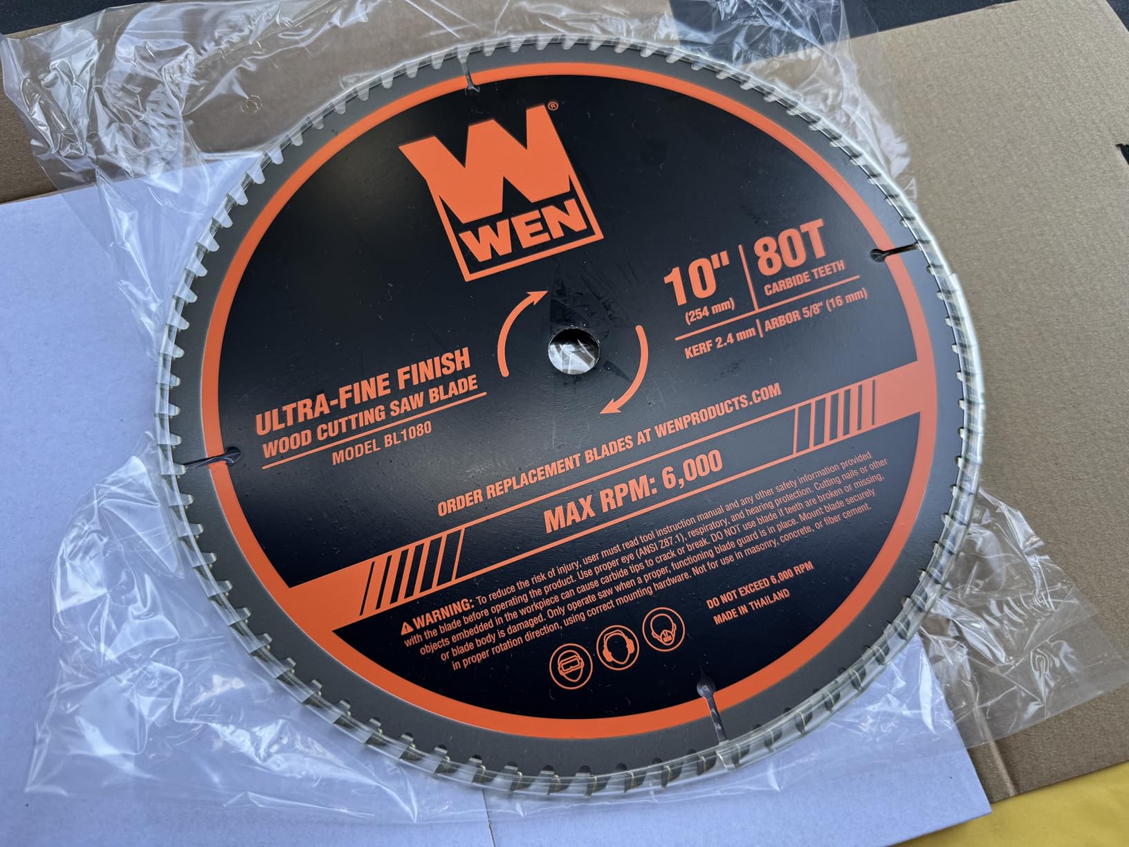 WEN BL1080 10-Inch 80-Tooth Carbide-Tipped Ultra-Fine Finish Professional Woodworking Saw Blade for Miter Saws and Table Saws customer photo 1