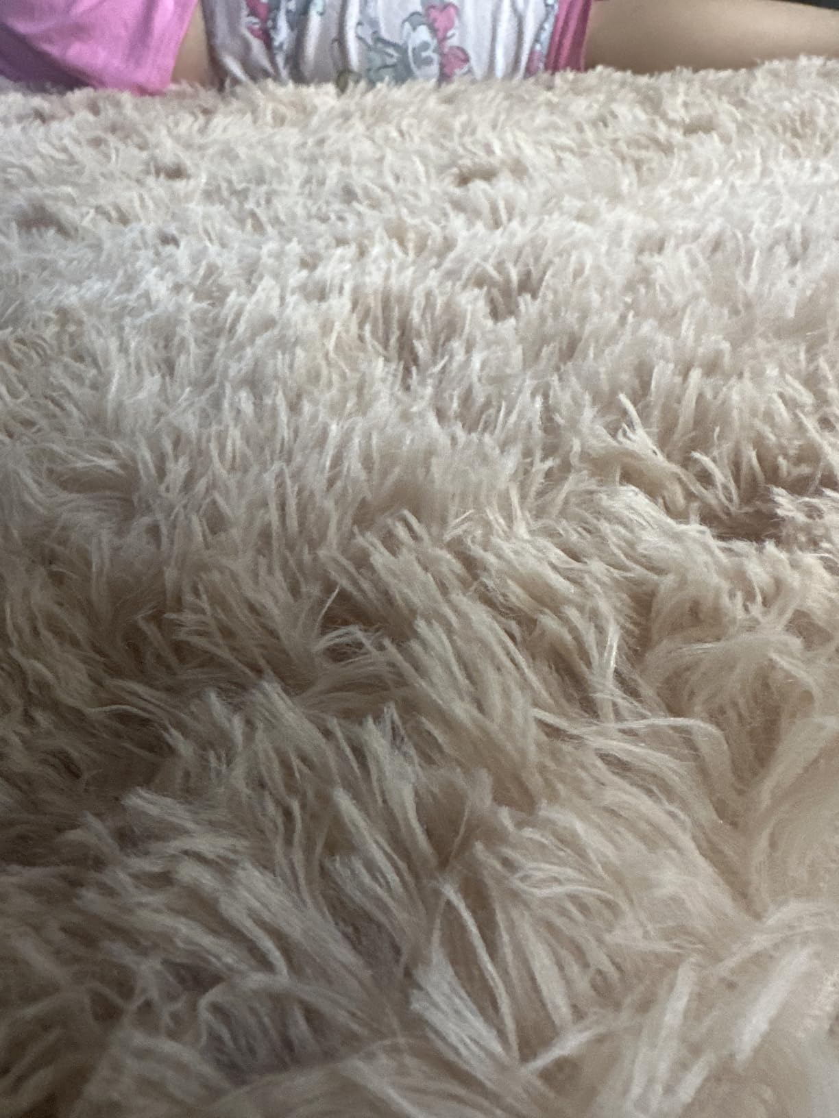 TWINNIS Super Soft Shaggy Rugs Fluffy Carpets, 4x5.9 Feet, Indoor Modern Plush Area Rugs for Living Room Bedroom Kids Room Nursery Home Decor, Upgrade Anti-Skid Rectangular Fuzzy Rug, Black customer photo 1