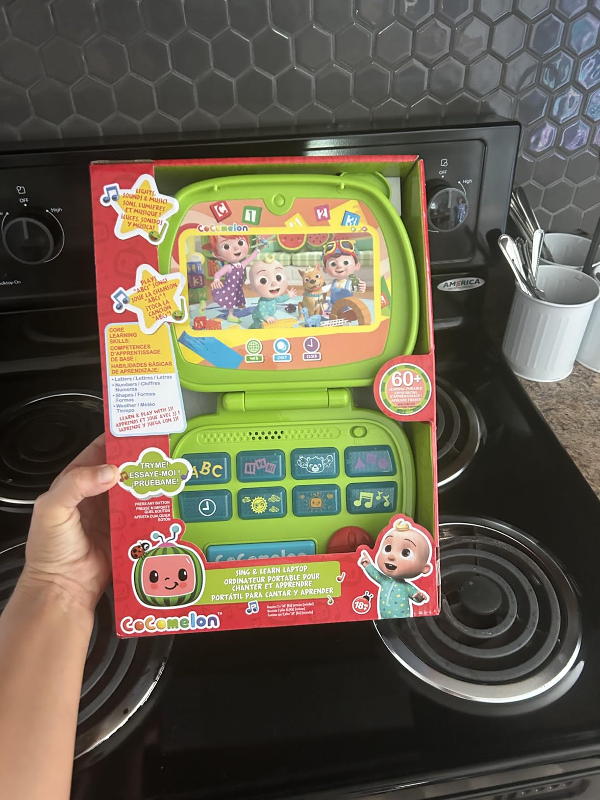 CoComelon Sing and Learn Laptop Toy for Kids, Lights, Sounds, and Music Encourages Letter, Number, Shape, and Animal Recognition, Kids Toys for Ages 18 Month, Green customer photo 2