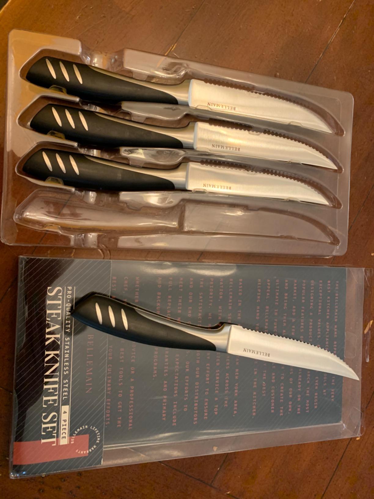 Bellemain Steak Knife Set of 8, Serrated Stainless Steel, Dishwasher Safe customer photo 2