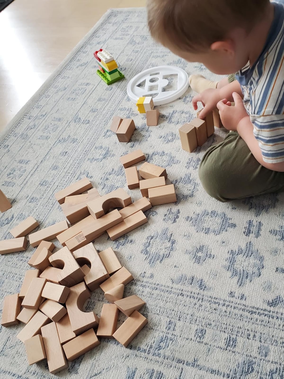 100 Pcs Wooden Blocks for Toddlers 1-3 Building Blocks for Kids customer photo 2