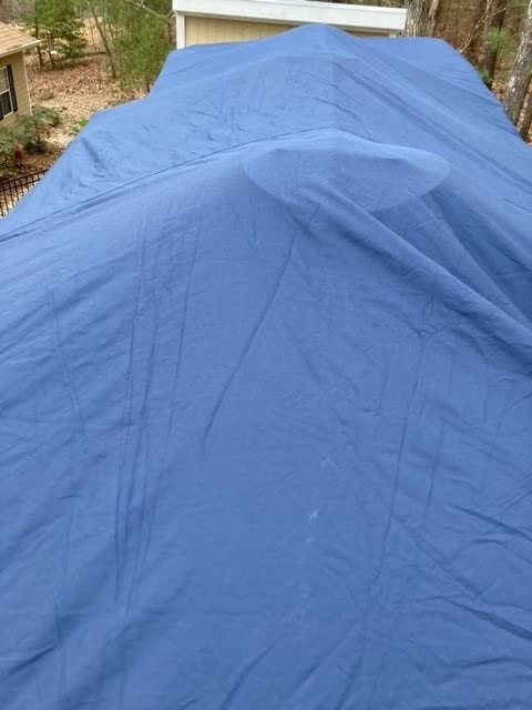 Eliteshield Waterproof Pontoon Boat Cover, Heavy Duty 600D Polyester Marine Grade Trailerable Pontoon Cover Deck Boat Cover, Fits 21ft-24ft Long, Beam Width up to 102