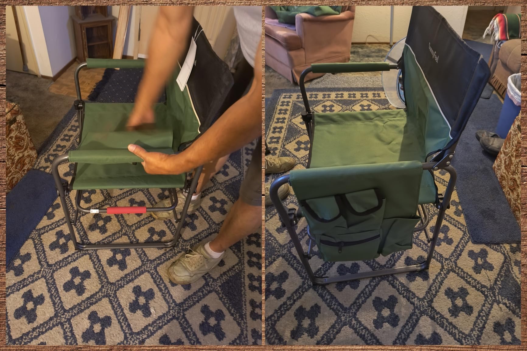 SUNNYFEEL Oversized Camping Chair Portable Directors Chairs with Side Table customer photo 2