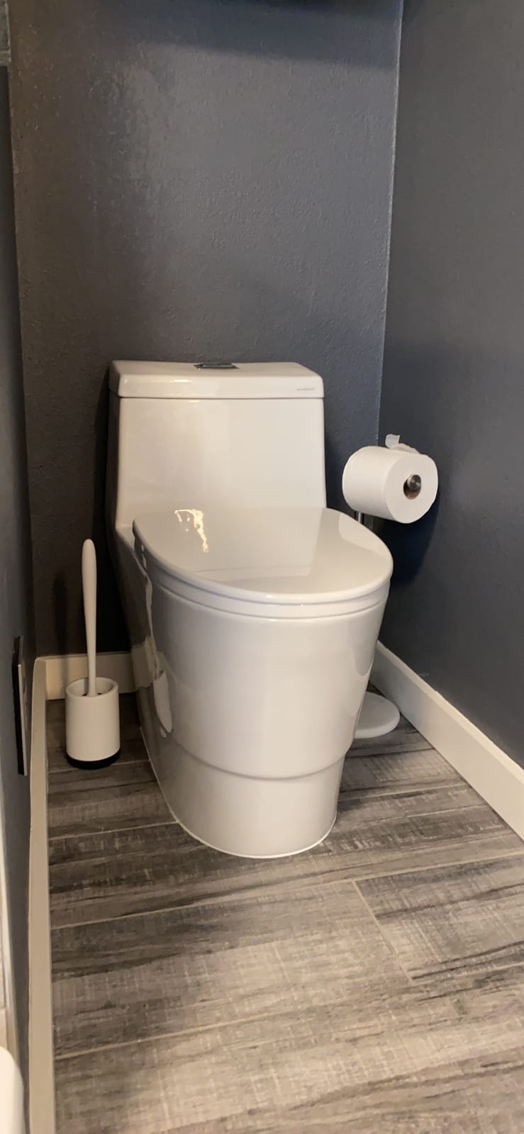 WOODBRIDGEE One Piece Toilet with Soft Closing Seat, Chair Height, 1.28 GPF Dual, Water Sensed, 1000 Gram MaP Flushing Score Toilet with Chrome Button T0001-CH, White customer photo 2