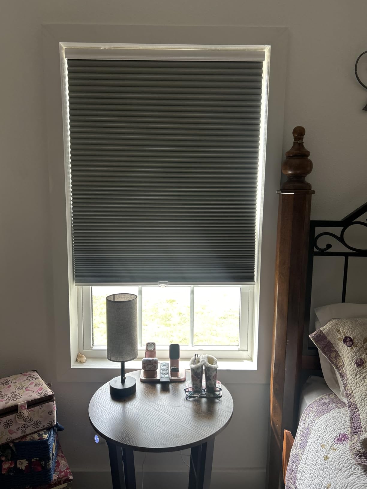 MYshade Cordless Blackout Cellular Shades for Windows, Honeycomb Window Shades with Thermal Insulation, Child & Pet Safe Room Darkening Shade, Easy Install,24