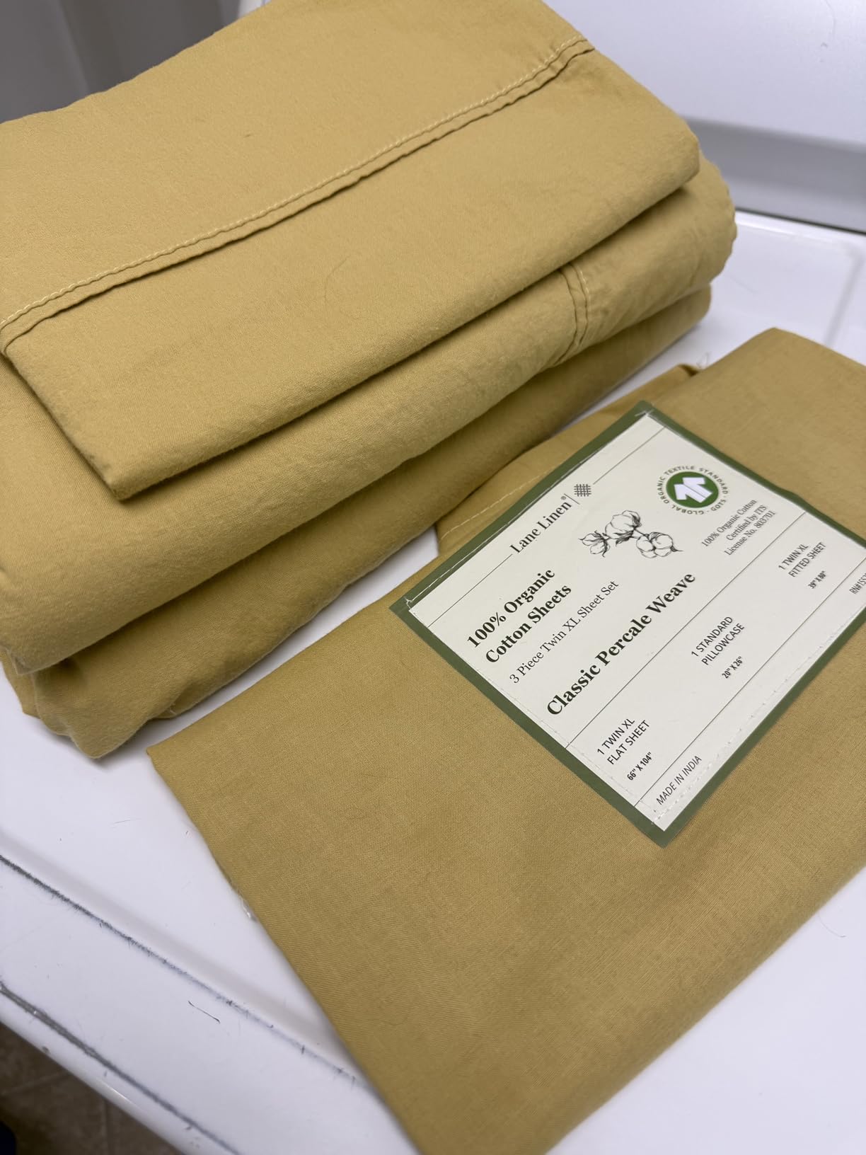 LANE LINEN King Sheets 100% Organic Cotton 4pc Percale Cooling Soft - White customer photo 1