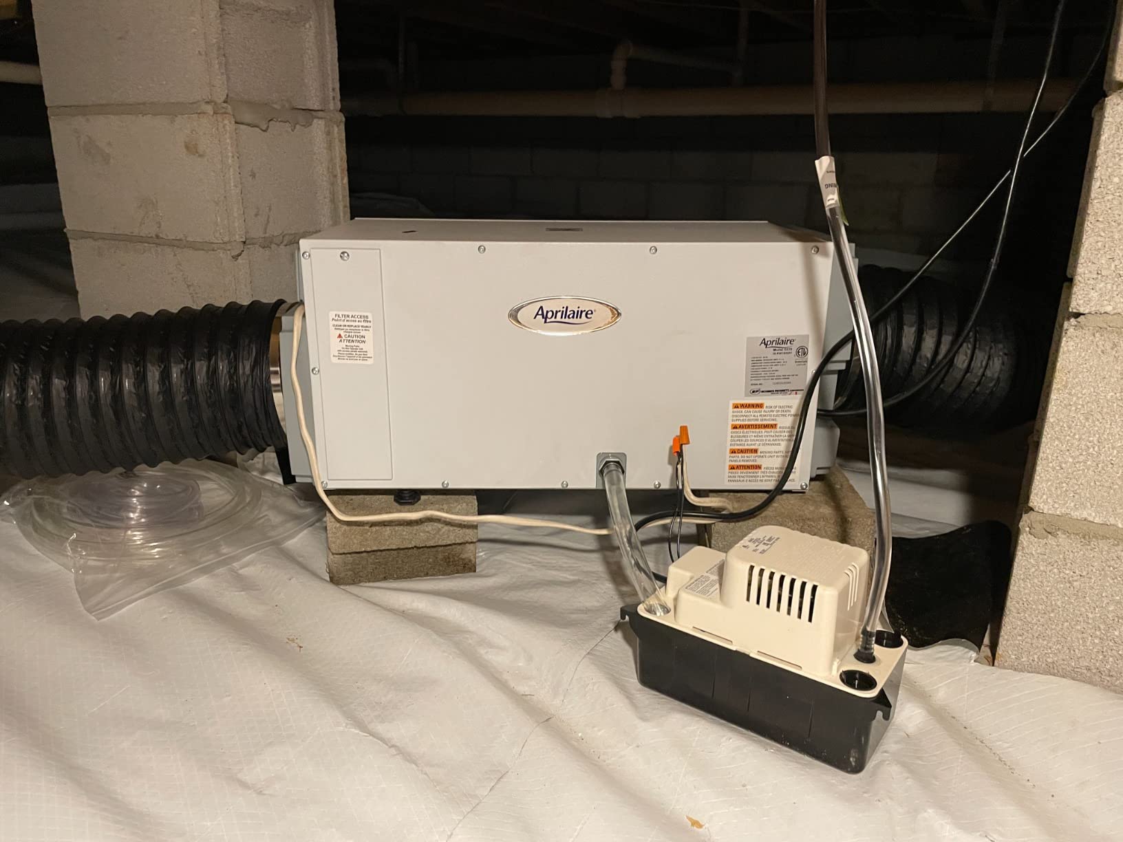AprilAire E070 Pro 70-Pint Crawl Space Dehumidifier with Drain Hose, Commercial-Grade Whole-House Dehumidifier for Crawlspace, Basement, or Whole Home up to 2,200 sq. ft. customer photo 2