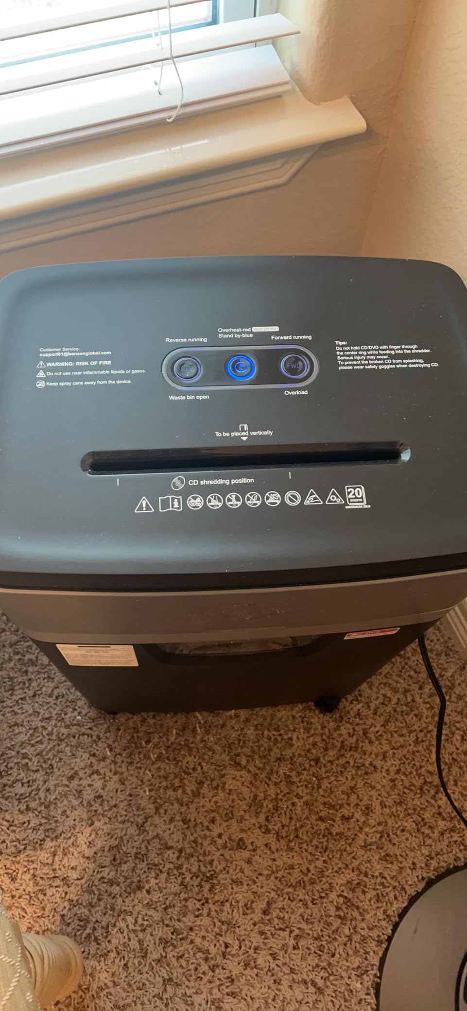BONSEN 20-Sheet Cross-Cut P-4 High Security Heavy Duty Paper Shredder customer photo 1