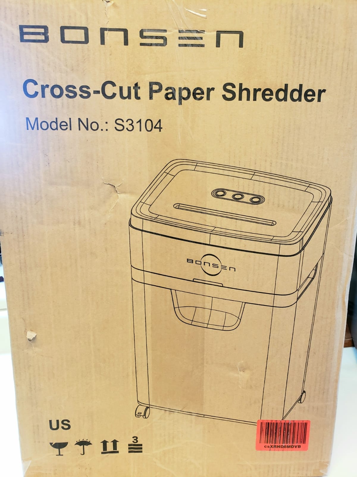 BONSEN 20-Sheet Cross-Cut P-4 High Security Heavy Duty Paper Shredder customer photo 2