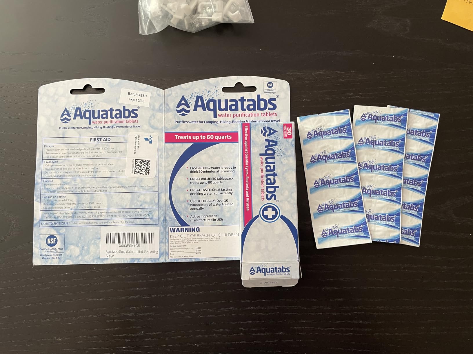 Aquatabs 49mg Water Purification Tablets, 100 Pack, Hiking & Camping customer photo 1