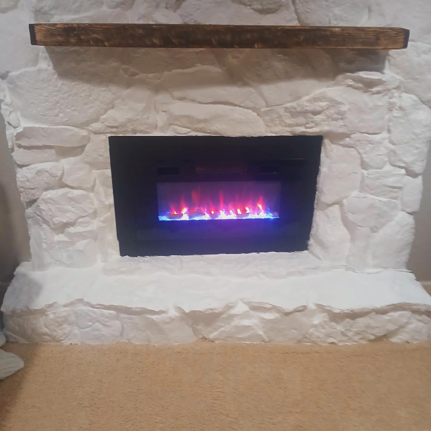 Antarctic Star 68 Inch Electric Fireplace in-Wall Recessed and Wall Mounted, Fireplace Heater and Linear Fireplace with Multicolor Flame, Timer, 750/1500W Control by Touch Panel & Remote… customer photo 1