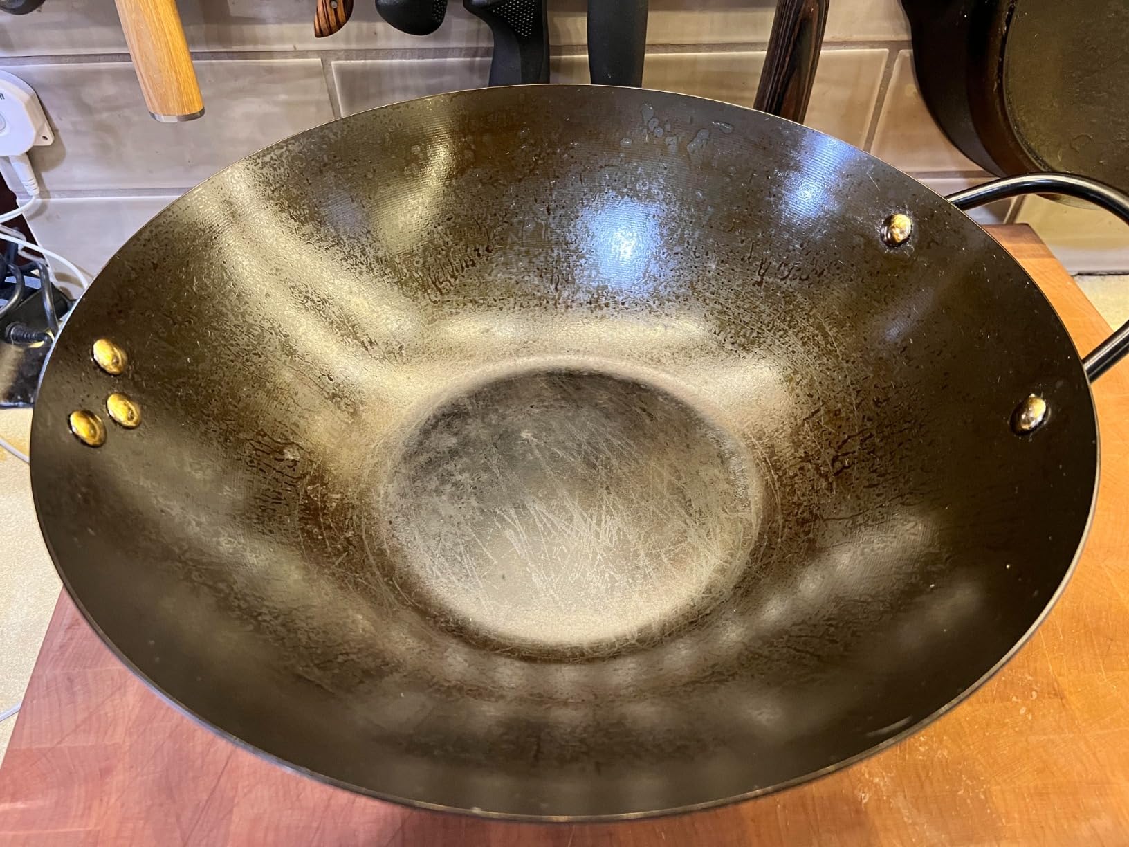 Babish 14 Inch Carbon Steel Wok Pan, Flat Bottom Stir Fry Pan, Induction customer photo 2