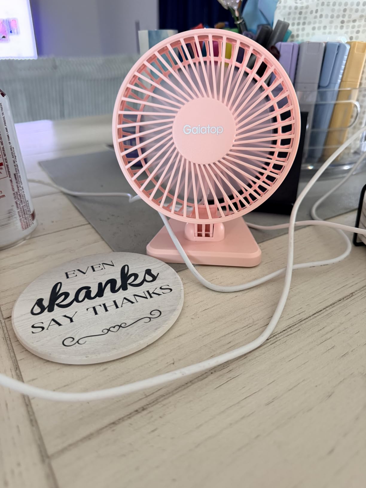 Gaiatop USB Desk Fan, Personal Portable Quiet Small Table Desktop fan customer photo 1