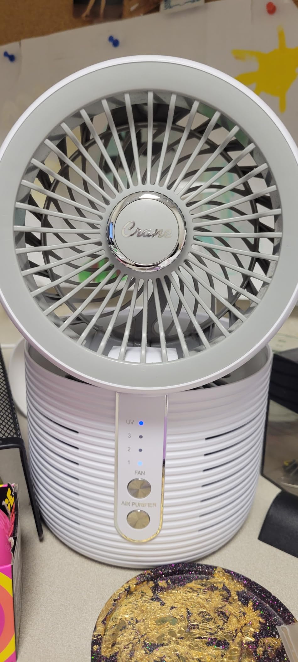 Crane 2-in-1 Air Purifier and Desk Fan, Fan and Air Purifier Combo, Ideal for Office Desk, Night Stand, Dorm, or Small Bedroom, Small HEPA Air Purifier customer photo 2