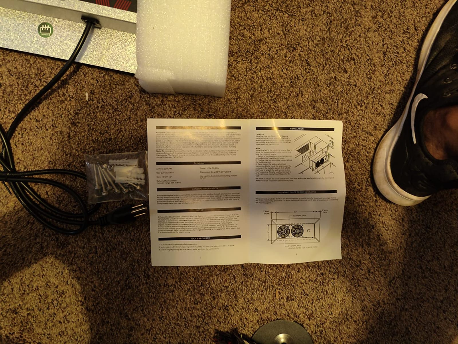 Abestorm 220 CFM Crawlspace Ventilation Fan with Humidistat customer photo 2