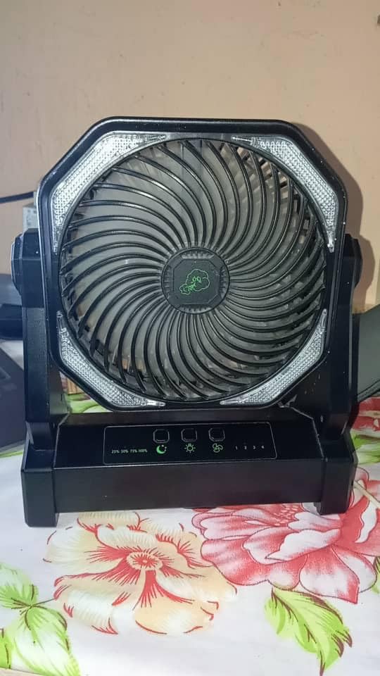 20000mAh Battery Powered Camping Fan, 58Hrs Rechargeable Portable Fan, 400LM Light, 360° Hook, Whisper Quiet Battery Operated Fan for Outdoor Car Travel Gear Essentials Power Outages Co-brand AMACOOL customer photo 2