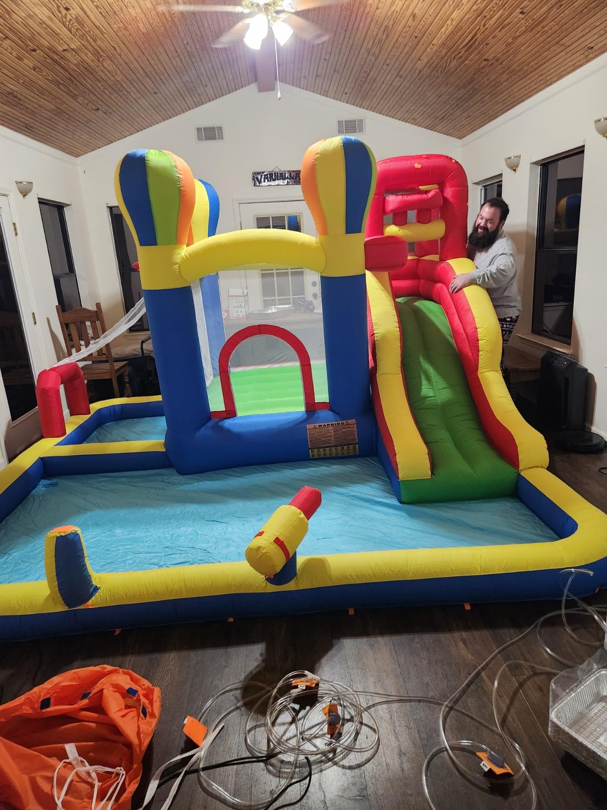 Baralir Inflatable Bounce House with Water Slide – Backyard Inflatable Water Park with 4 Sprinklers, 2 Splash Pools, Fits 5 Kids, Perfect for Summer Fun & Cooling Down customer photo 1