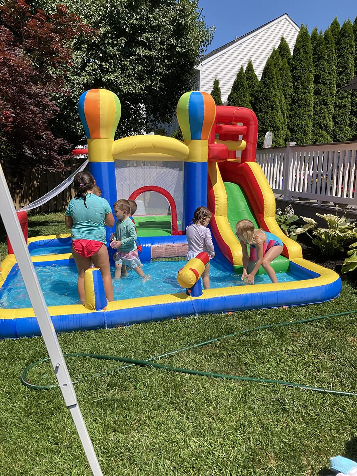 Baralir Inflatable Bounce House with Water Slide – Backyard Inflatable Water Park with 4 Sprinklers, 2 Splash Pools, Fits 5 Kids, Perfect for Summer Fun & Cooling Down customer photo 2
