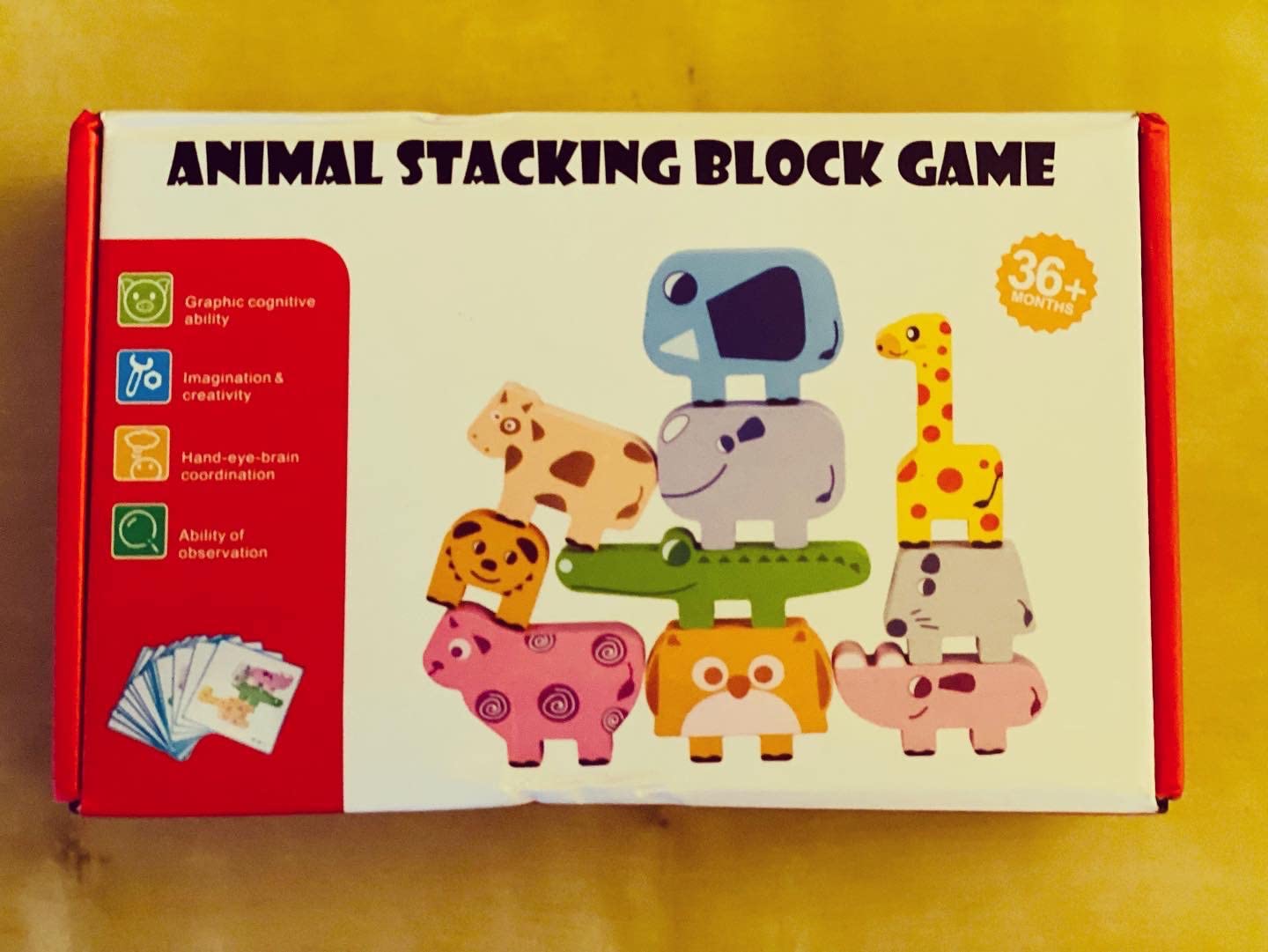 Bambilo Montessori Toys for 2 3 4 Year Old Girls & Boys, Wooden Animal Stacking Blocks for Toddlers 1-3, Building Blocks Game Stacking Toys Ages 2-4 Toddler Birthday Gifts customer photo 1