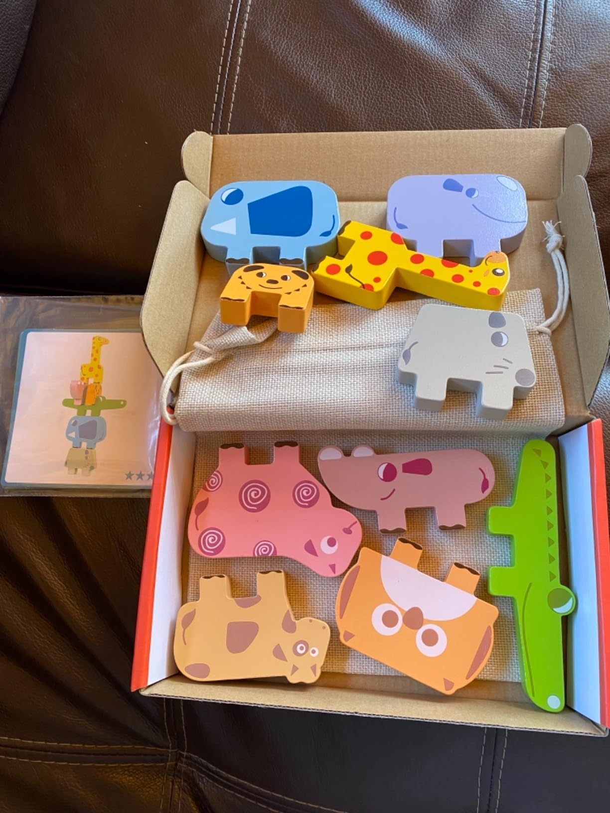 Bambilo Montessori Toys for 2 3 4 Year Old Girls & Boys, Wooden Animal Stacking Blocks for Toddlers 1-3, Building Blocks Game Stacking Toys Ages 2-4 Toddler Birthday Gifts customer photo 2