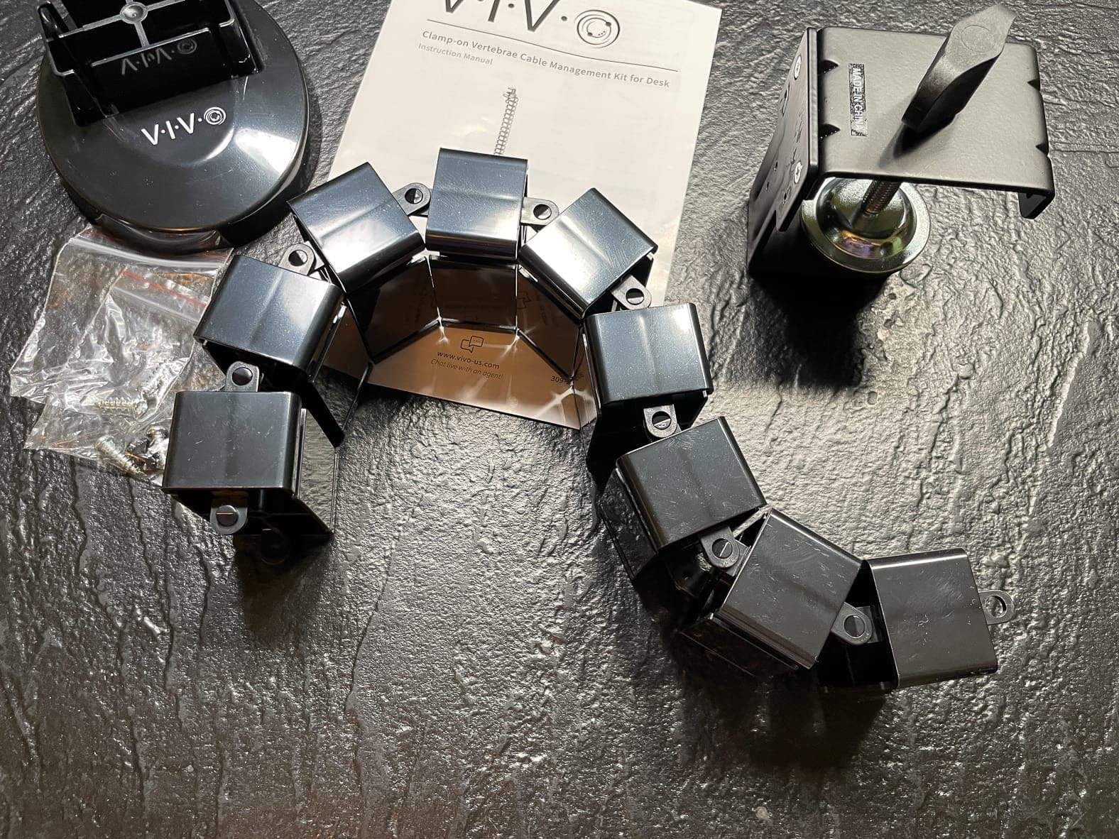 VIVO Black Clamp-on Desk Vertebrae Cable Management Kit, DESK-AC01P-B customer photo 1