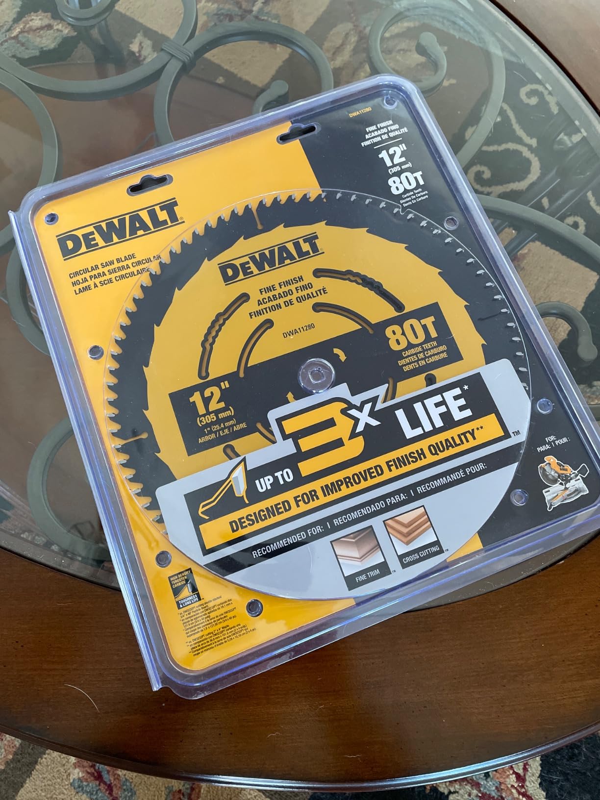 DEWALT 12 Inch 80T Carbide Circular Saw Blade, Fine Finish Saw Blade (DWA11280) customer photo 1