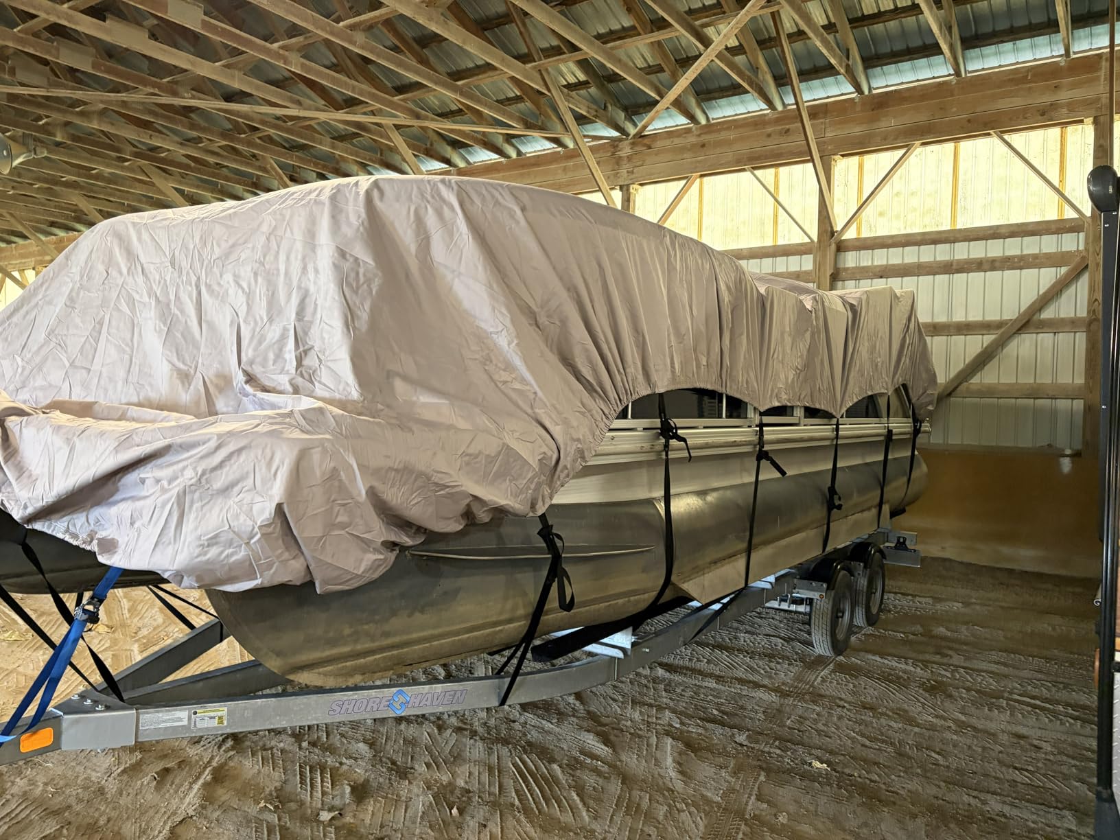 Solim 22-24FT Pontoon Boat Cover, 1200D Heavy Duty Waterproof, UV Resistant customer photo 2