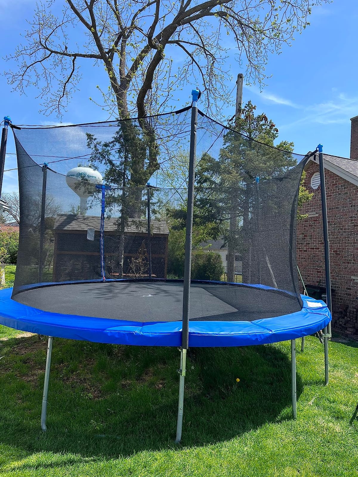 14FT Trampoline Enclosure Net with Universal Trampoline Replacement Enclosure Poles and Hardware (Only fit for 14FT Trampoline with 6 Poles) customer photo 1