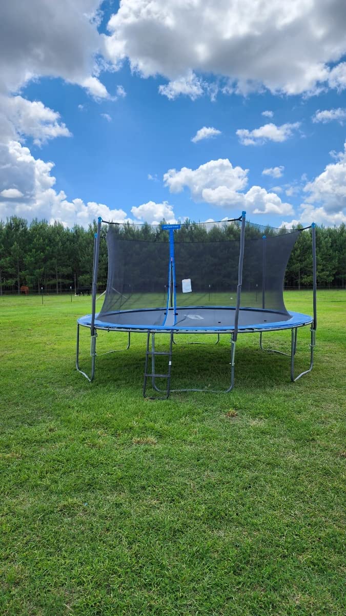 14FT Trampoline Enclosure Net with Universal Trampoline Replacement Enclosure Poles and Hardware (Only fit for 14FT Trampoline with 6 Poles) customer photo 2