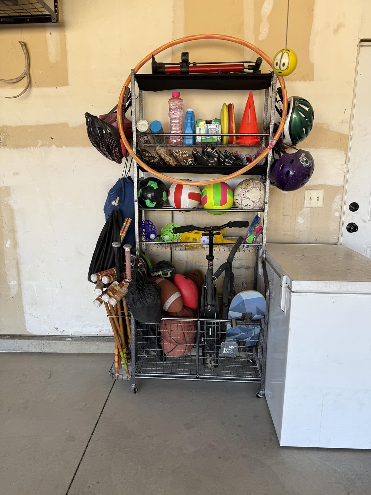 Mythinglogic Rolling Sports Equipment Organizer for Garage Gear and Toys customer photo 1