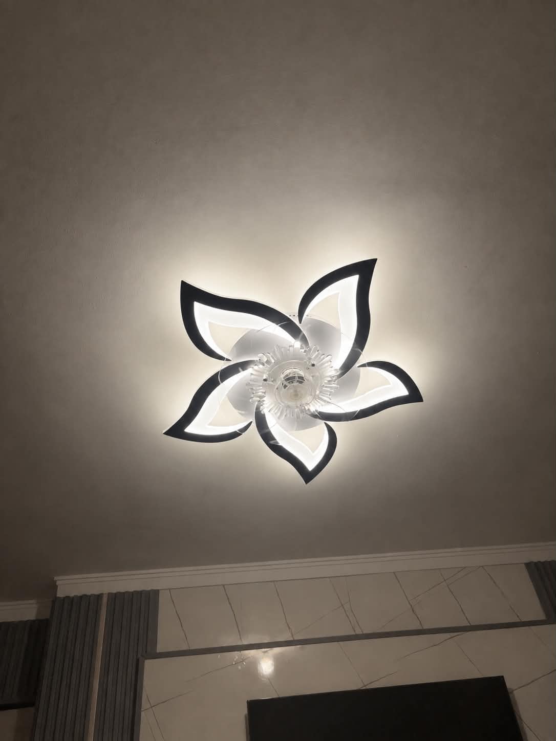 Bevenus Low Profile Ceiling Fan with Lights,110v Modern Dimmable Flower Shape, Remote Control/app Control,Timing 6 Gear Speeds Fan Ceiling Lamp. customer photo 1