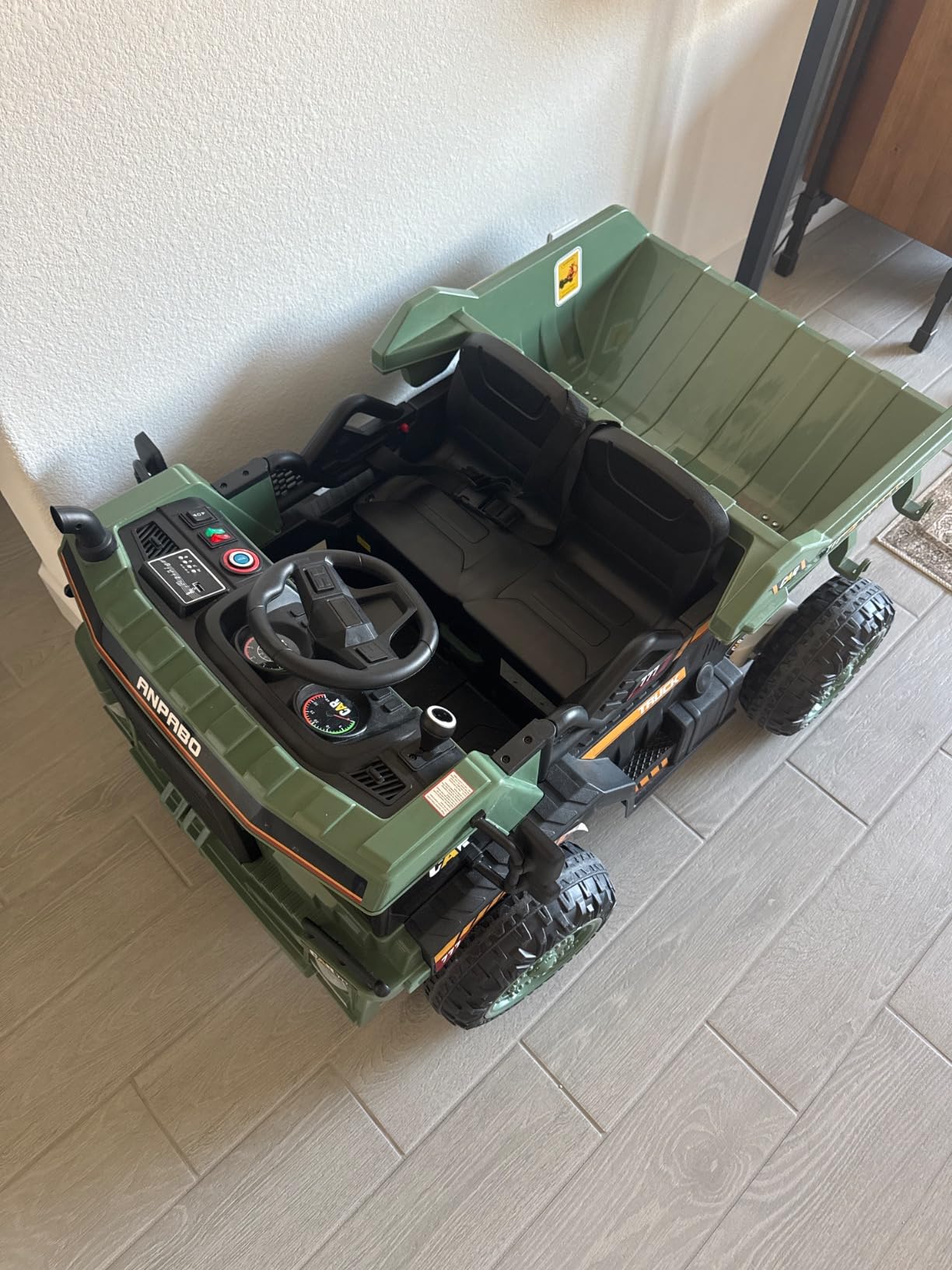ANPABO Ride on Dump Truck w/Remote Control, 2 Seater, Electric Dump Bed | Extra shovel, bluetooth & music, all-terrain tires, battery powered ride on toys for girls boys customer photo 1