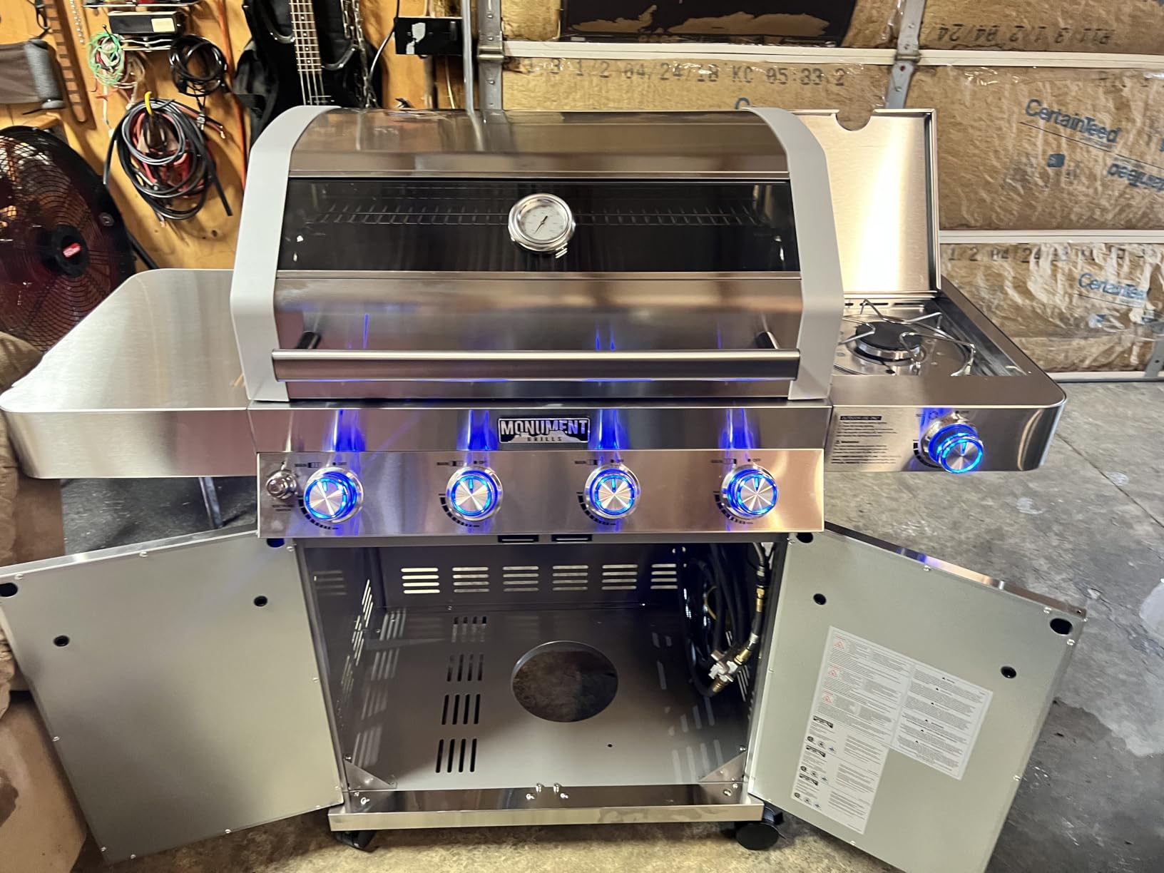 Monument Grills Larger Convertible 4-Burner Natural Gas Grill Stainless Steel Cabinet Style Propane Grills with Conversion Kit(2 Items) customer photo 2